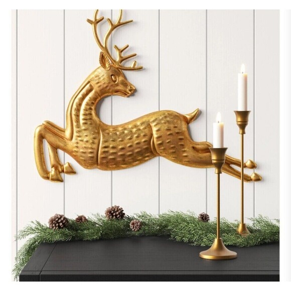 Metallic Leaping Deer Christmas Wall Décor Gold - Wondershop - Picture 3 of 9